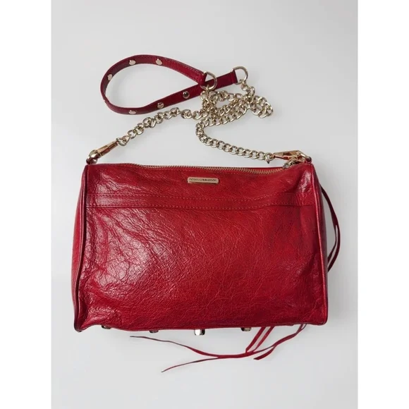 Rebecca Minkoff M.A.C Daddy Red Leather Large Crossbody Bag - Picture 4 of 9